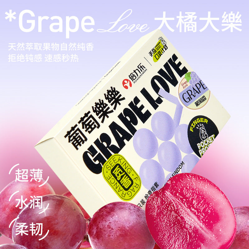 Grape Love Intimate Finger Cots - Silicone Lubricated Sleeves, 6-Pack, Lesbian Wellness Product